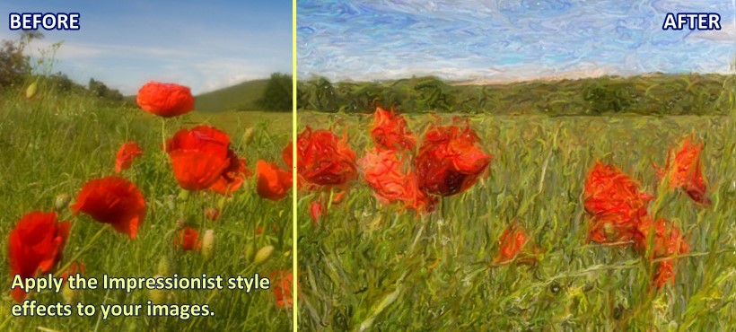 Apply the Impressionist style effects to your images.